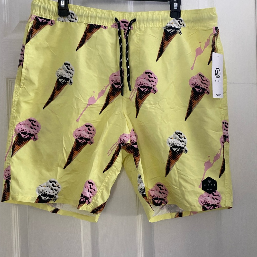 Neff Yellow Ice Cream Print Board Shorts